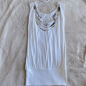 BCBG Dress embellished neckline